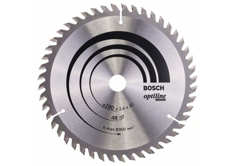 Tarcza pilarska Optiline Wood 190x20/16mm Z48 Bosch 2608640614
