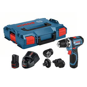 Wiertarko-wkrętarka z 4 wymiennymi uchwytami Bosch GSR 12V-15 FC Set