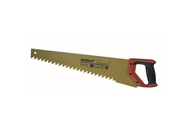 Piła do gazobetonu 550 mm, 23 zęby HM, teflon, uchwyt ergonomiczny z gumą Dedra 1229