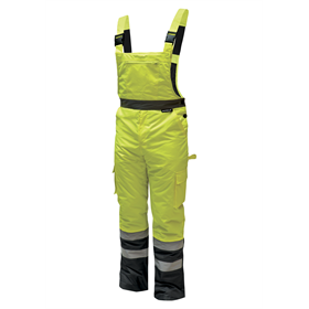 Spodnie ocieplane odblaskowe ogrodniczki rozm.XL, żółte Dedra BH80SO1-XL
