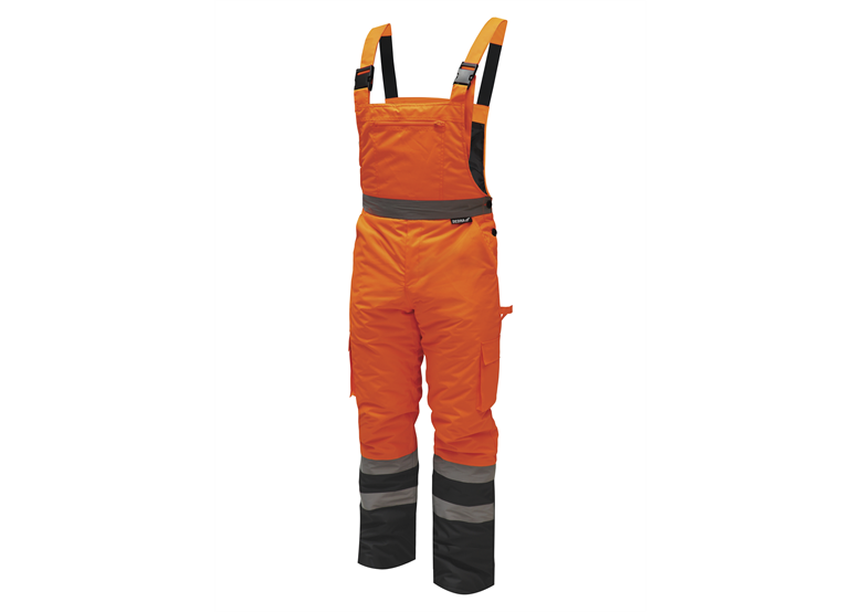 Spodnie ocieplane odblaskowe ogrodniczki rozm.S,pomarańczowe Dedra BH80SO2-S