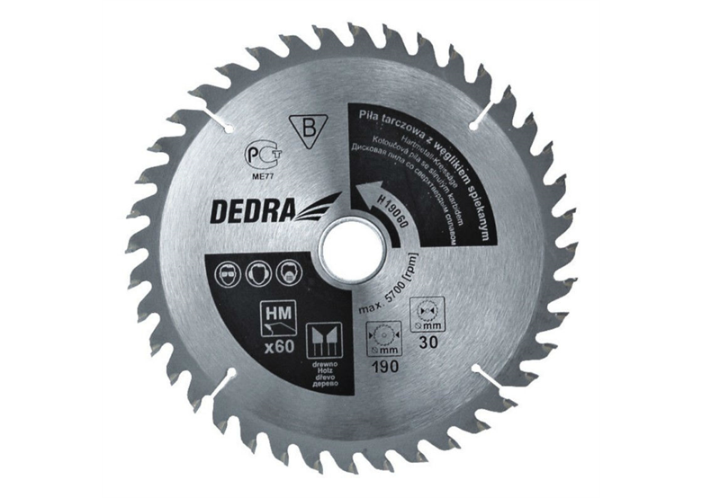 Stalowa piła tarczowa do drewna 190x30mm Z60 Dedra H19060