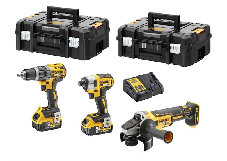 Zestaw elektronarzędzi 18V DeWalt XR DCK384P2T 2x5.0Ah