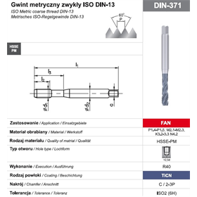 Gwintownik maszynowy wysokowydajny Fanar 35604
