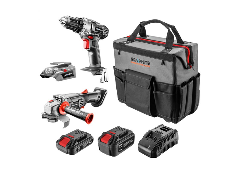 Zestaw elektronarzędzi 18V Graphite Energy+ 58G093-CS 1x4.0Ah, 1x2.0Ah
