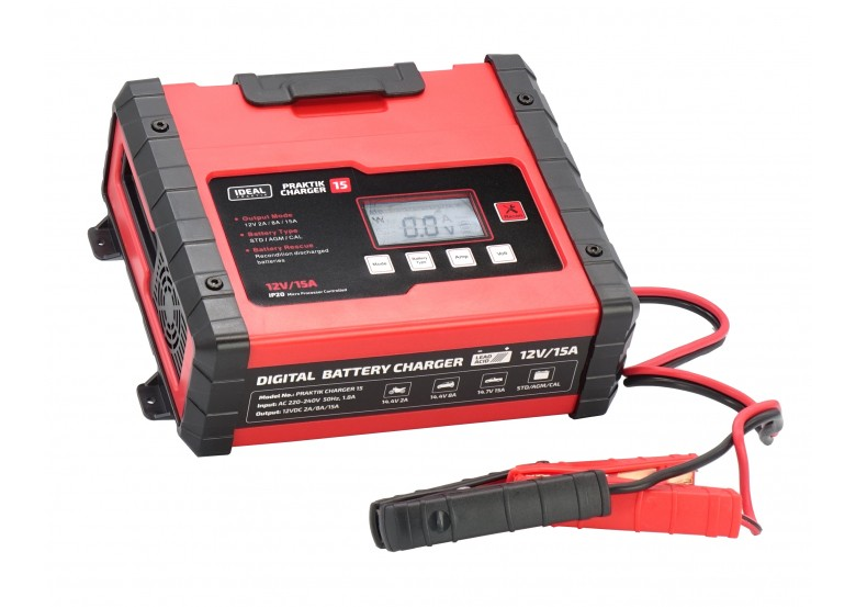 Prostownik inwerterowy Ideal PRAKTIK CHARGER 15 LCD