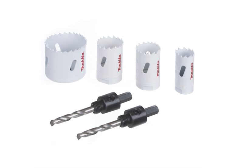 Zestaw otwornic 22, 29, 32, 51 mm + adapter + 2 wiertła prowadzące Makita D-33657