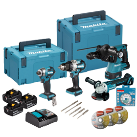 Zestaw elektronarzędzi 18V Makita LXT DLX4196JX1 3x5.0Ah