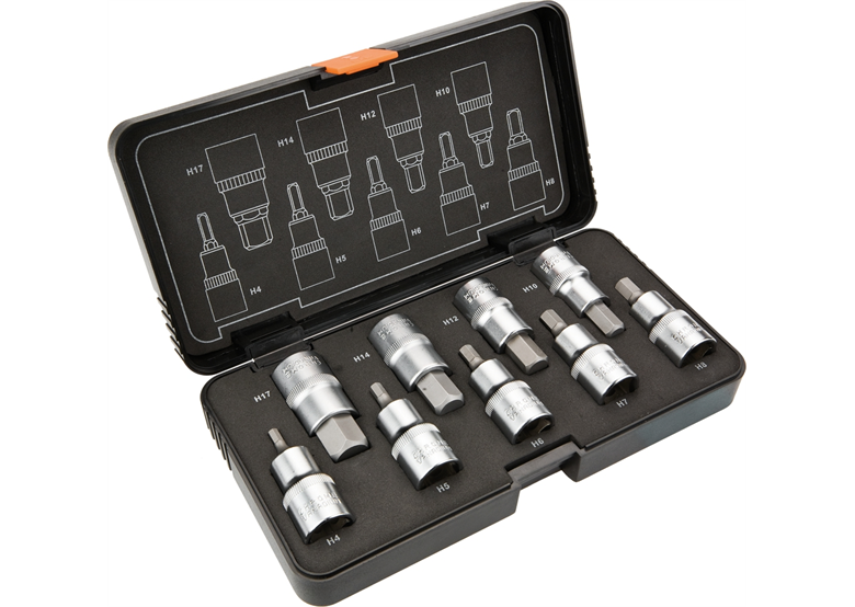 Końcówki Hex na nasadce 1/2", zestaw 9 elementów Neo 08-705