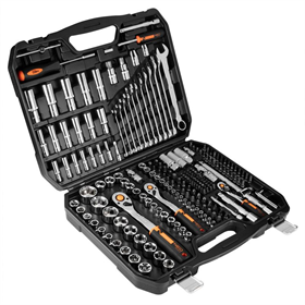 Klucze nasadowe CRV 1/2",  3/8",  1/4",  zestaw 219 elementów Neo 10-076