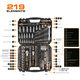 Klucze nasadowe CRV 1/2",  3/8",  1/4",  zestaw 219 elementów Neo 10-076