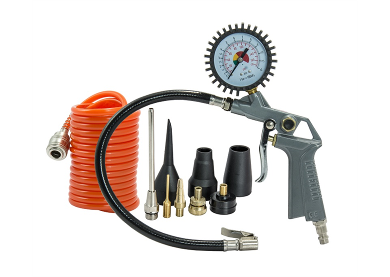 Zestaw do pompowania: pistolet z manometrem, wąż PE 3m, adaptery Pansam A532008
