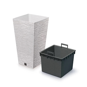Doniczka biała FURU SQUARE ECO WOOD 35 l Prosperplast DFSH300W-S449W