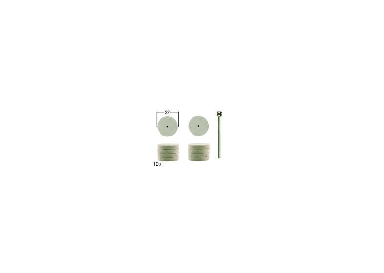 Trzpienie szlifierskie filcowe o średnicy 22mm - 10 sztuk Proxxon PR28798