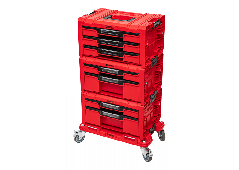Zestaw szuflad na platformie kołowej Qbrick System PRO 2.0 DRAWER SET EXPERT RED Ultra HD Custom