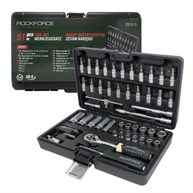 Klucze nasadowe 1/4", zestaw 51 elementów Rockforce RF-2512-5