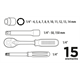 Klucze nasadowe 15szt. Top Tools 38D525