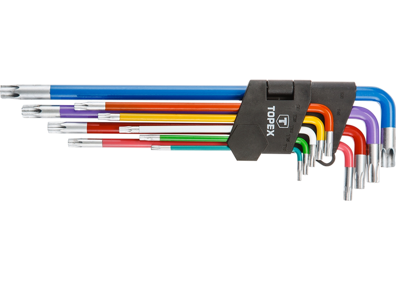 Klucze Torx T10-T50, 9szt., kolorowe Topex 35D969
