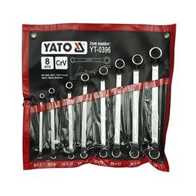 Klucze oczkowo-odgięte 6-22 mm 8 sztuk Yato YT-0396